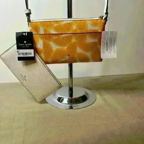 Kate Spade Sadie Orange Slice Crossbody Handbag. Two Pieces  NWT - Picture 1 of 13